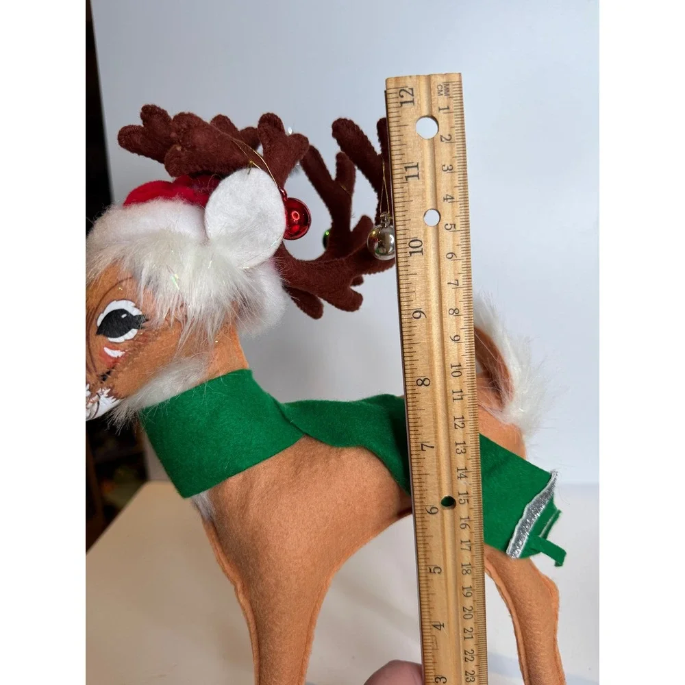 Annalee Alpine Reindeer Christmas Figure 2013 Santa Hat Holiday Decor